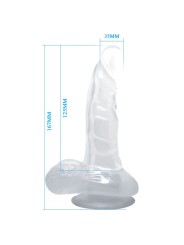 BAILE - DILDO REALÍSTICO COM VENTOSA E TESTÍCULOS 16.7 CM TRANSPARENTE