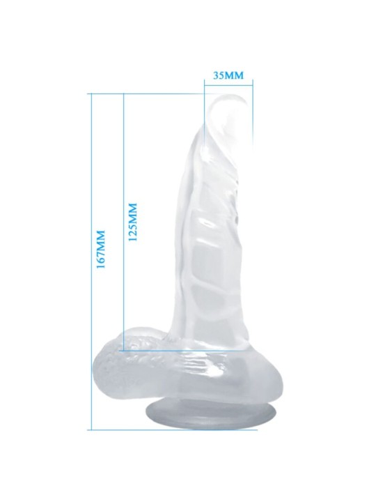BAILE - REALISTISCHER DILDO MIT SAUGNAPF UND HODEN 16.7 CM TRANSPARENT