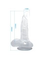 BAILE - REALISTIC DILDO WITH SUCTION CUP AND TESTICLES 16.7 CM TRANSPA