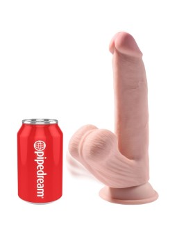 KING COCK - PLUS 3D DILDO SWINGING BALLEN 24,5 CM NATUURLIJK