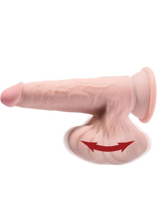 KING COCK - PLUS 3D DILDO BALANANDO BOLAS 15.2 CM PELE CLARA