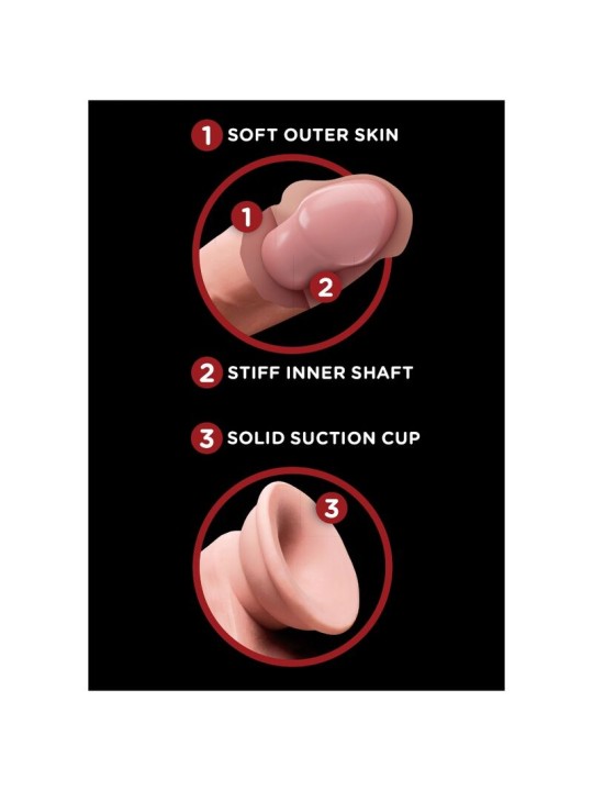 KING COCK - PLUS 3D DILDO BALANANDO BOLAS 15.2 CM PELE CLARA