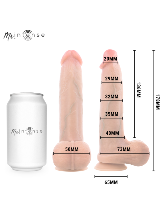 MR INTENSE - BRUCE S SILICONE DILDO WITH TESTICLES 17.8 CM -Ø- 4 CM