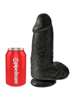 KING COCK - REALISTISCHE MOLLIGE PENIS 23 CM ZWART