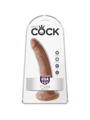 KING COCK - PÉNIS RÉALISTE 17.5 CM CARAMEL