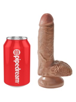 KING COCK - PÊNIS REALÍSTICO COM BOLAS 13.2 CM CARAMELO