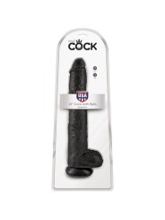 KING COCK - PÉNIS RÉALISTE AVEC BOULES 30.5 CM NOIR