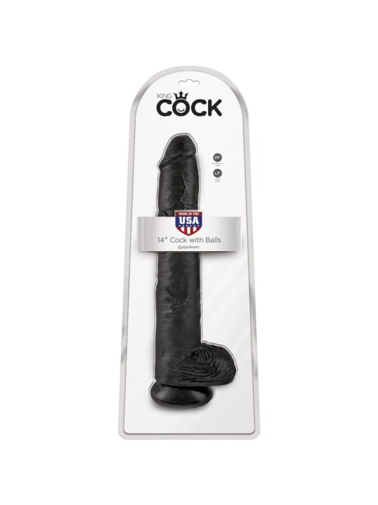 KING COCK - PÊNIS REALÍSTICO COM BOLAS 30.5 CM PRETO
