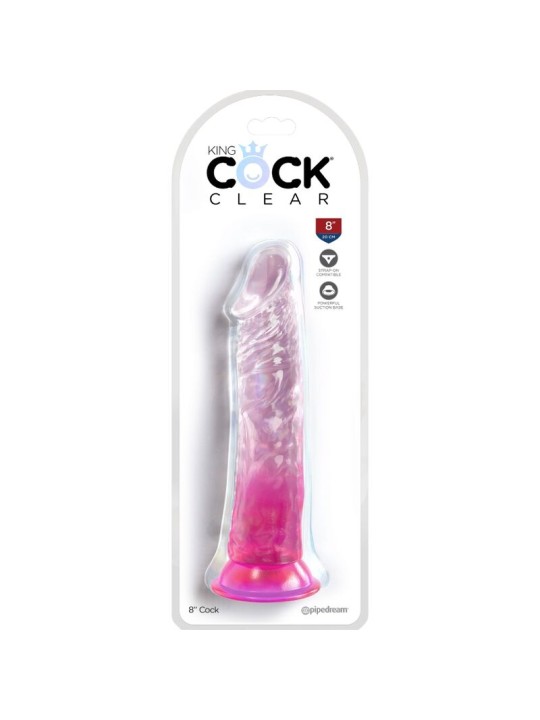 KING COCK - CLEAR PÊNIS REALÍSTICO 19.7 CM ROSA