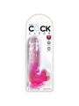 KING COCK - CLEAR PÊNIS REALÍSTICO COM BOLAS 13.5 CM ROSA