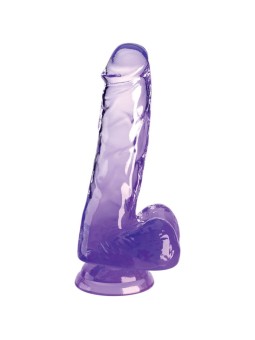 KING COCK - CLEAR PENE REALÍSTICO CON TESTÍCULOS 13.5 CM MORADO