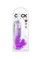 KING COCK - CLEAR PENE REALÍSTICO CON TESTÍCULOS 13.5 CM MORADO