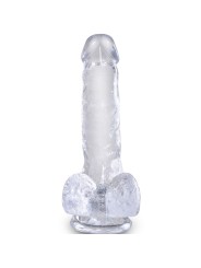 KING COCK - HELDERE REALISTISCHE PENIS MET TESTIKELS 13,5 CM TRANSPARA