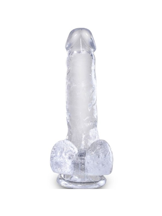 KING COCK - HELDERE REALISTISCHE PENIS MET TESTIKELS 13,5 CM TRANSPARA
