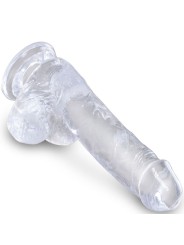 KING COCK - CLEAR PENE REALÍSTICO CON TESTÍCULOS 13.5 CM TRANSPARENTE