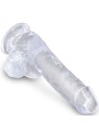 KING COCK - HELDERE REALISTISCHE PENIS MET TESTIKELS 13,5 CM TRANSPARA