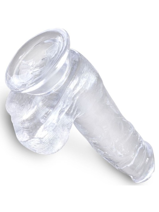 KING COCK - HELDERE REALISTISCHE PENIS MET TESTIKELS 13,5 CM TRANSPARA