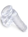 KING COCK - HELDERE REALISTISCHE PENIS MET TESTIKELS 13,5 CM TRANSPARA