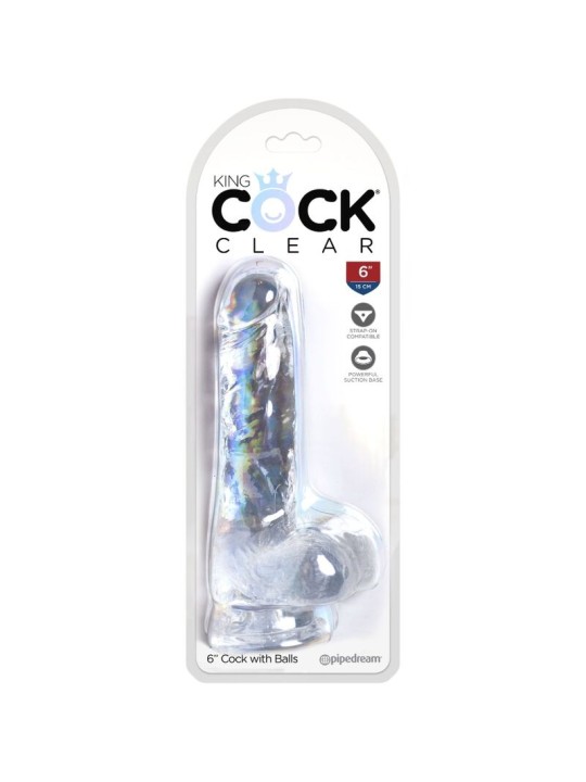 KING COCK - CLEAR REALISTIC PENIS WITH BALLS 13.5 CM TRANSPARENT