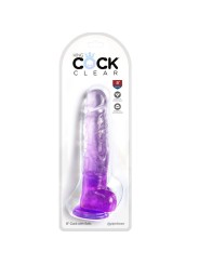 KING COCK - CLEAR PÊNIS REALÍSTICO COM BOLAS 16.5 CM ROXO