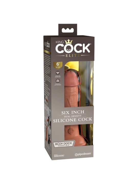 KING COCK - ELITE REALISTISCHE SILICONEN DILDO 15,2 CM KARAMEL
