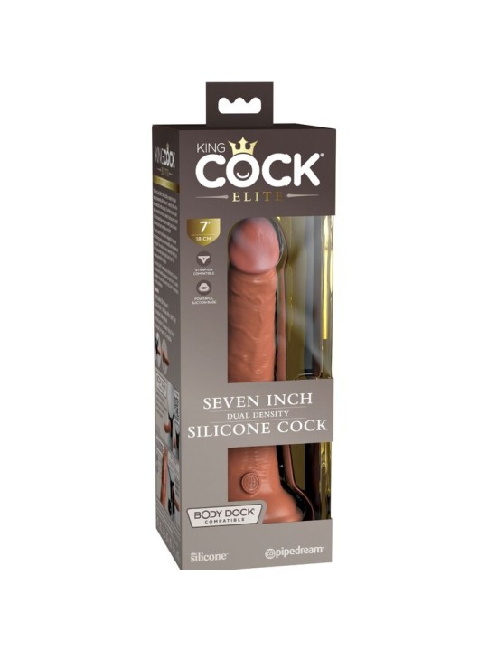 KING COCK - ÉLITE DILDO REALÍSTICO SILICONA 17.8 CM CARAMELO