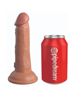 KING COCK - ELITE VIBRADOR REALÍSTICO E SILICONE 15.2 CM CARAMELO