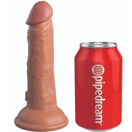 KING COCK - ÉLITE DILDO REALÍSTICO VIBRADOR & SILICONA 15.2 CM CARAMEL
