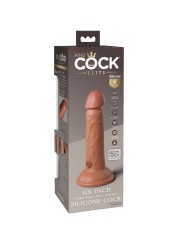 KING COCK - ÉLITE DILDO REALÍSTICO VIBRADOR & SILICONA 15.2 CM CARAMEL