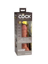 KING COCK - ELITE GODE RÉALISTE VIBRANT & SILICONE 15.2 CM CARAMEL