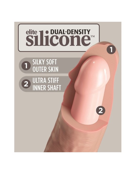 KING COCK - ELITE REALISTISCHE VIBRERENDE & SILICONEN DILDO 15,2 CM