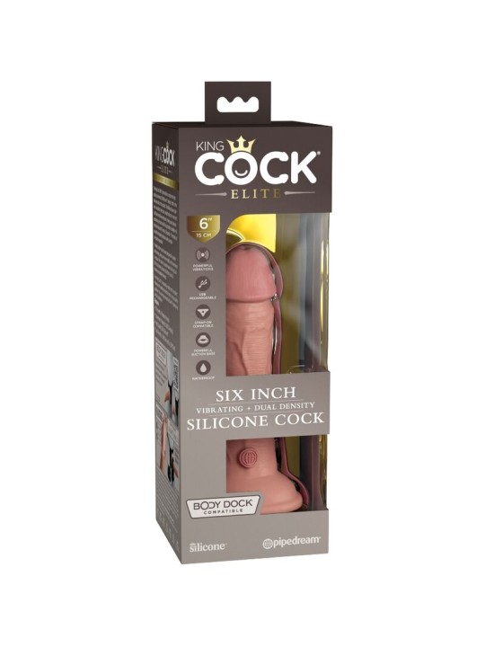 KING COCK - ELITE REALISTISCHE VIBRERENDE & SILICONEN DILDO 15,2 CM