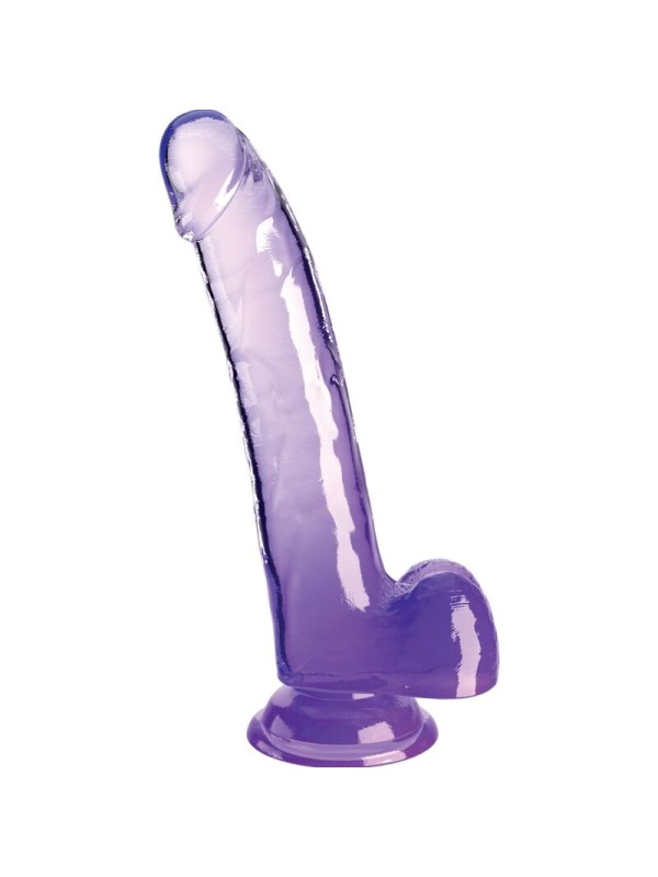 KING COCK - CLEAR DILDO COM TESTÍCULOS 20.3 CM ROXO