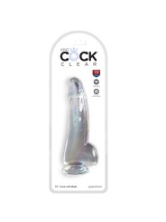 KING COCK - CLEAR DILDO COM TESTÍCULOS 15.2 CM TRANSPARENTE