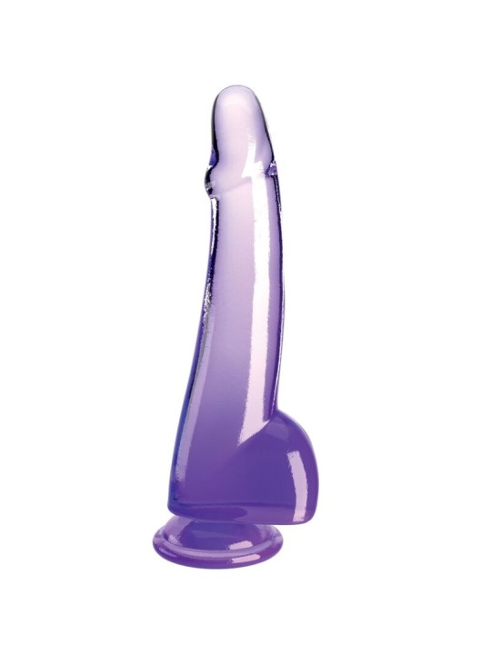KING COCK - CLEAR DILDO COM TESTÍCULOS 19 CM ROXO