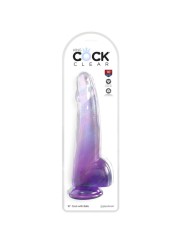 KING COCK - CLEAR DILDO COM TESTÍCULOS 19 CM ROXO