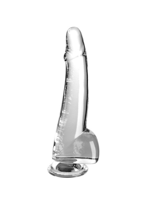 KING COCK - CLEAR DILDO COM TESTÍCULOS 19 CM TRANSPARENTE