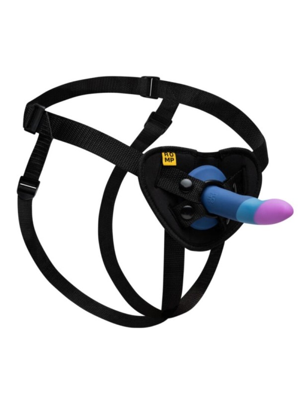 ROMP - PICCOLO ARNÉS + DILDO SILICONA CON VENTOSA TRICOLOR 14 CM