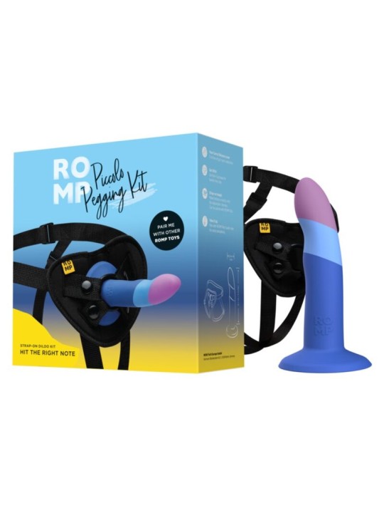 ROMP - PICCOLO DILDO DE SILICONE COM VENTOSA TRICOLORIDA 14 CM