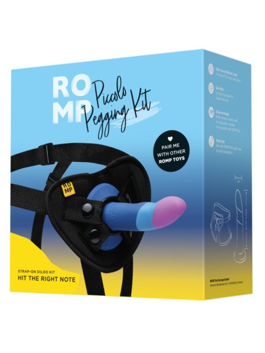 ROMP - PICCOLO DILDO DE SILICONE COM VENTOSA TRICOLORIDA 14 CM