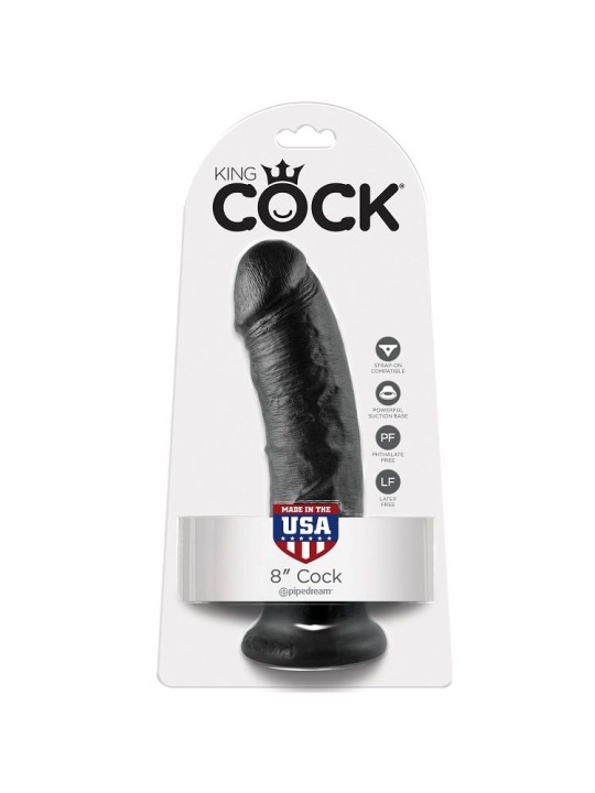 KING COCK - 8 DILDO ZWART 20,3 CM