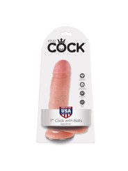 KING COCK - 7 CHAIR DE GODE AVEC BOULES 17.8 CM