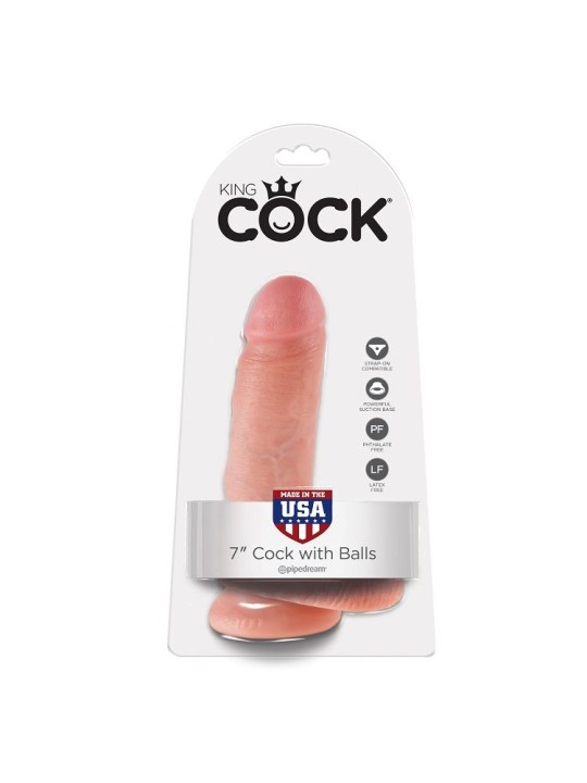 KING COCK - 7 DILDO FLEISCH MIT EIER 17.8 CM
