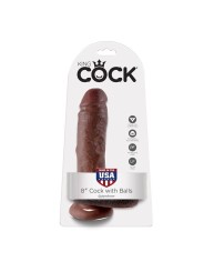 KING COCK 8" COCK BROWN WITH BALLS 20.3 CM