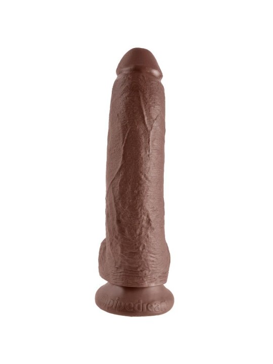 KING COCK - 9 DILDO BROWN WITH BALLS 22.9 CM