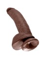 KING COCK - 9 DILDO BROWN WITH BALLS 22.9 CM