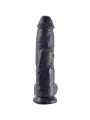 KING COCK - DILDO BLACK WITH BALLS 25.4 CM