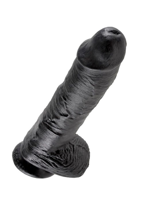 KING COCK - GODE NOIR AVEC BOULES 25.4 CM