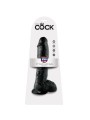 KING COCK - DILDO SCHWARZ MIT EIER 25.4 CM