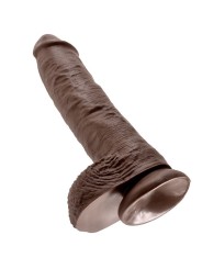 KING COCK - 10 PENE REALÍSTICO MARRÓN 26.5 CM